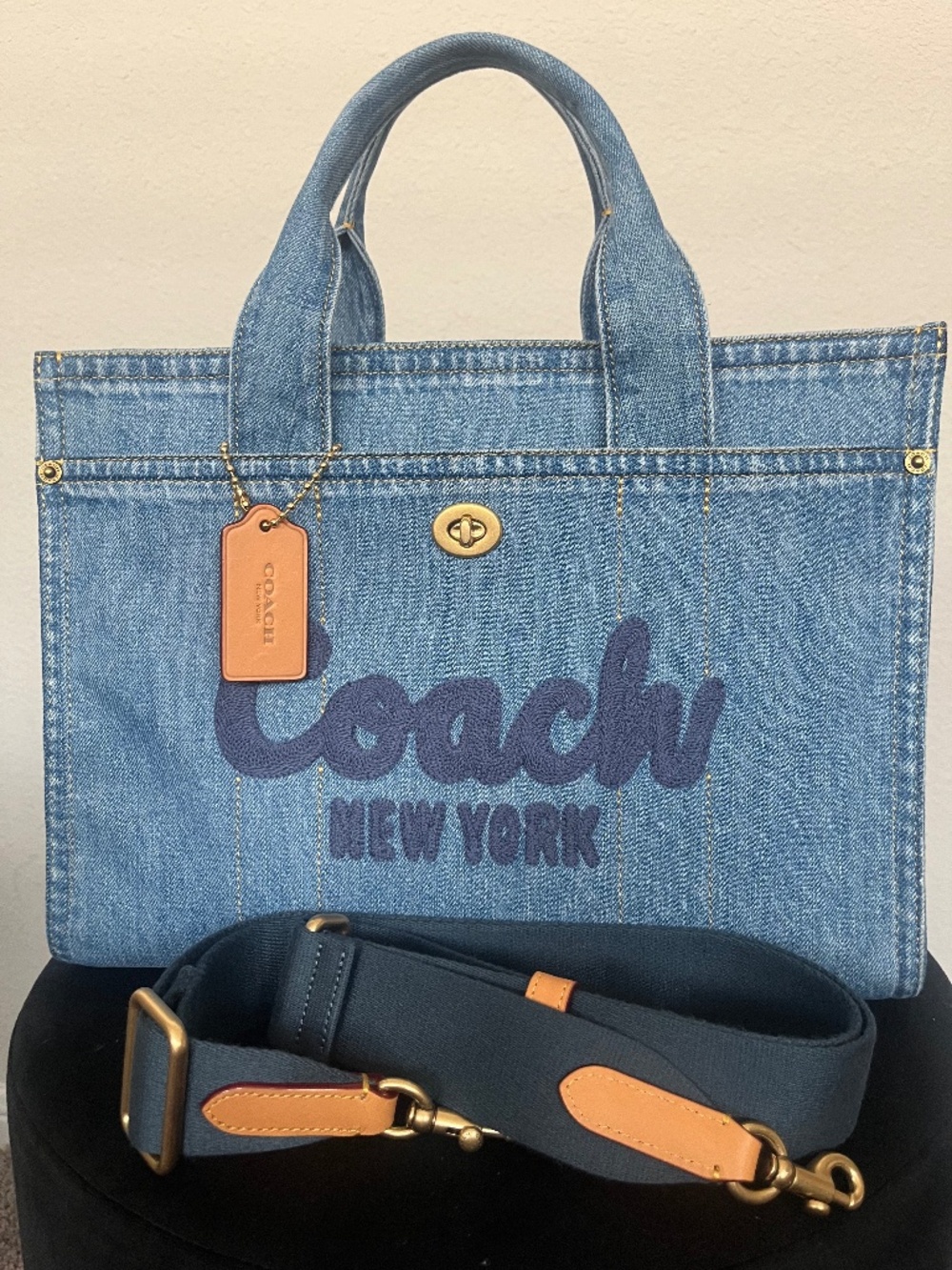 Coach Large Denim Cargo Tote